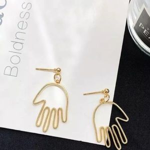 Womens Gold Hand-It-To-Me Drop Earrings
